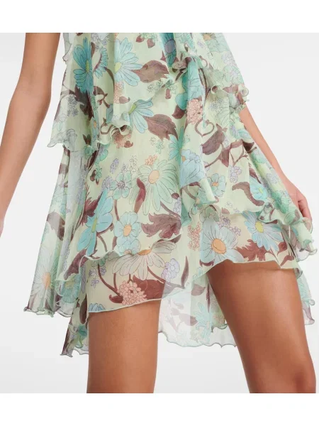 Rochie Stella Mccartney de mătase cu imagine verde
