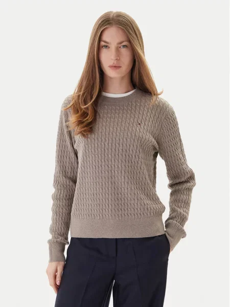 Tommy Hilfiger Sweter z dzianiny Kobiety beżowy|brązowy marmurkowy XL beżowy