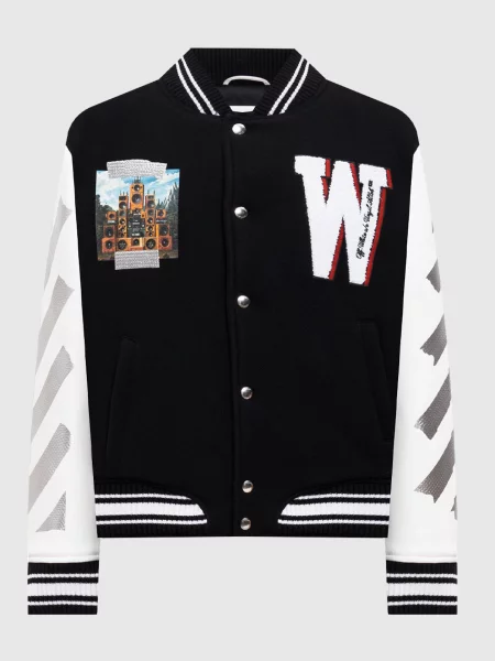 Комбінований бомбер Wo Saundsystem Off-white чорний