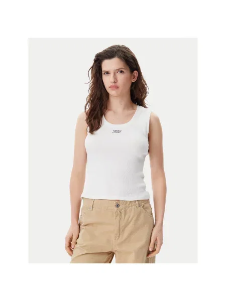 Tommy Jeans Τοπ Slim Fit λευκό