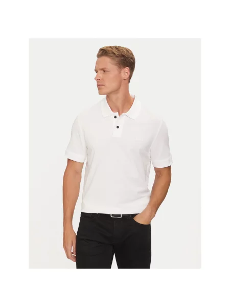 Boss Поло Prime Regular Fit білий