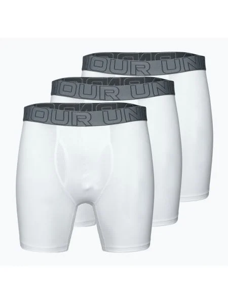 Under Armour Perf Cotton 6" мъжки боксерки 3 чифта бяло/черно бяло