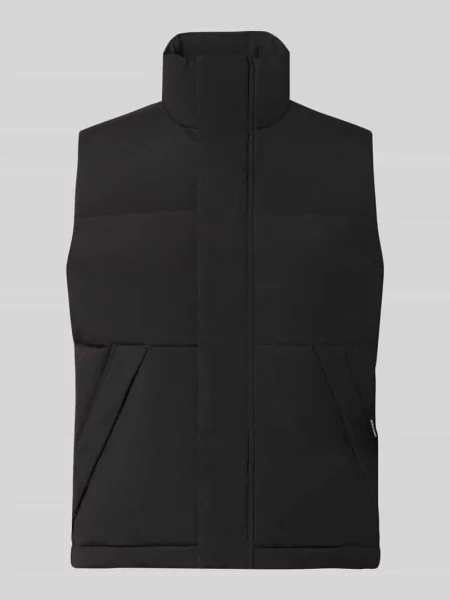 Kamizelka pikowana z ukrytym zamkiem błyskawicznym model SOHO BODYWARMER' Jack & Jones czarna