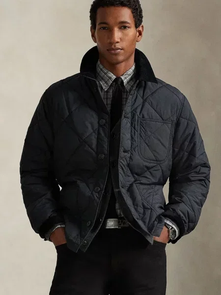 Μπουφάν Polo Ralph Lauren MATTE FINE POLY μαύρο