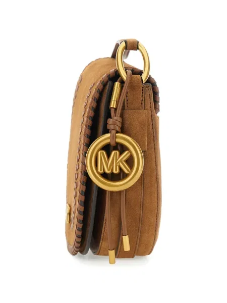 Duża kopertówka Michael Michael Kors koronkowa brązowa