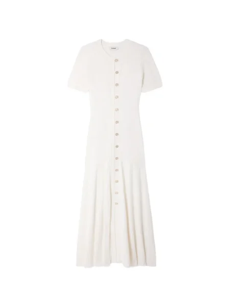 Dzianinowa sukienka midi Sandro do kolan garniturowa