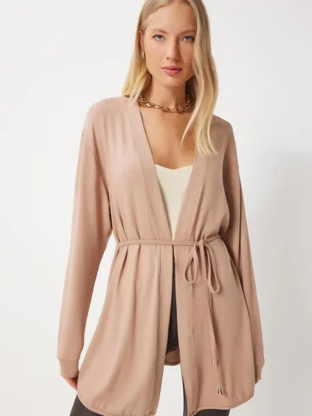 Happiness İstanbul Geacă tricotată cămilă maro