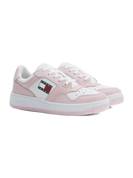 Sneakersy Tommy Jeans skórzane retro różowe