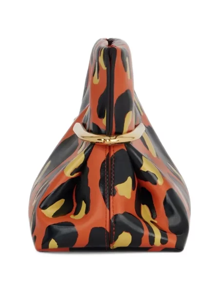 Geantă plic Givenchy din piele cu imagine cu model leopard portocaliu