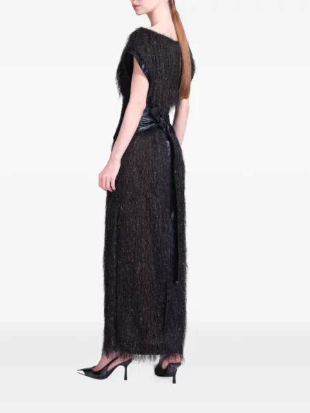 Rochie maxi Baruni cu franjuri negru
