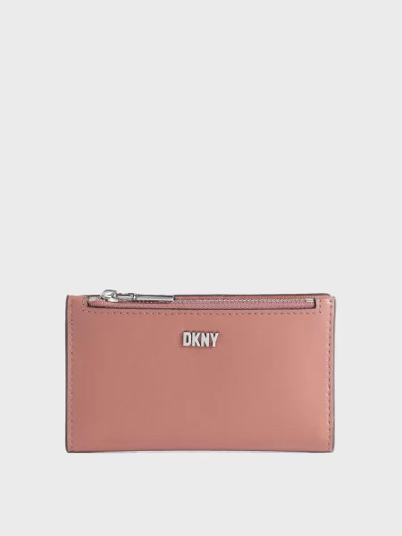 Шкіряний гаманець Dkny рожевий