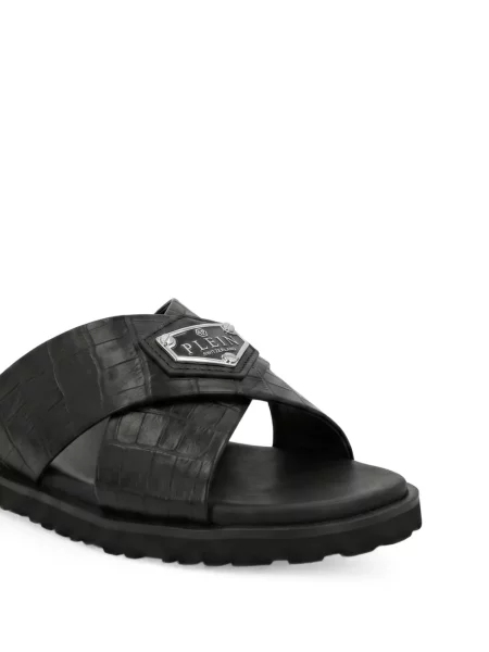 Papuci de casă Philipp Plein din piele negru