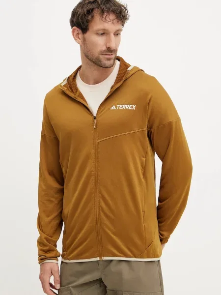 Суичър с качулка Adidas Terrex с качулка жълто