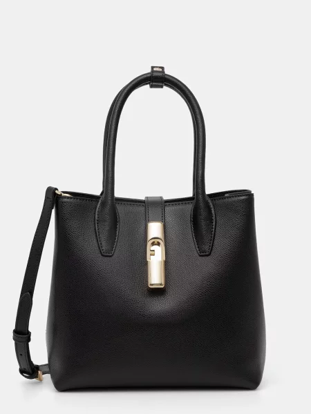 Geantă shopper Furla din piele negru