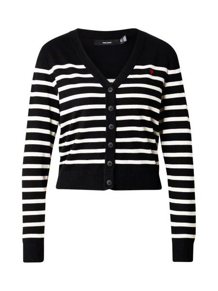 VERO MODA Geacă tricotată VMDORY negru alb