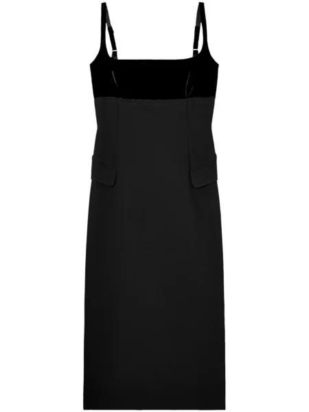 Rochie midi Tory Burch din crep până la genunchi de costum negru