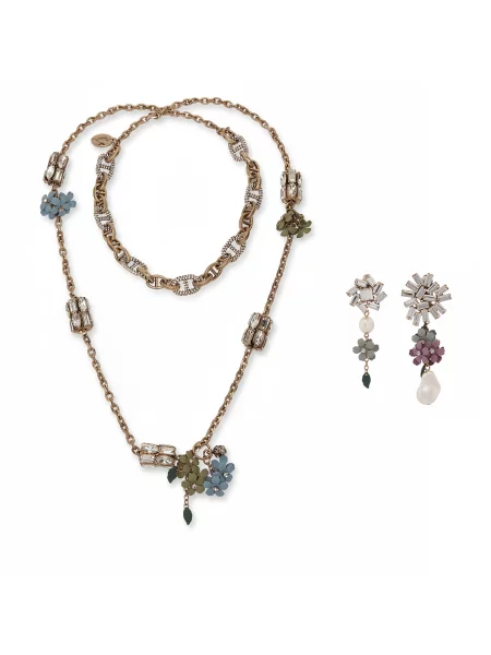 Набір: ланцюжок і сережки Weekend Max Mara золотий