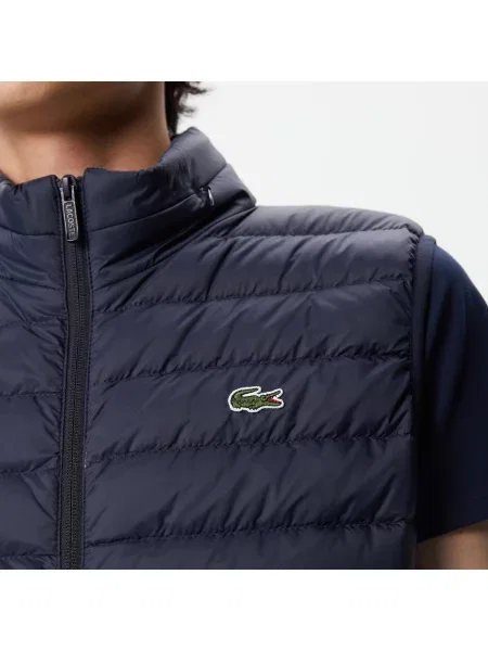 Lacoste Kamizelka Ze Stójką Pikowana granatowa