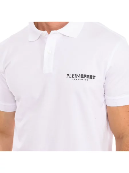 Koszulka polo Plein Sport z krótkim rękawem biała