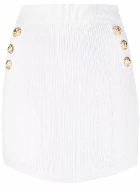 Fustă Balmain tricotate alb