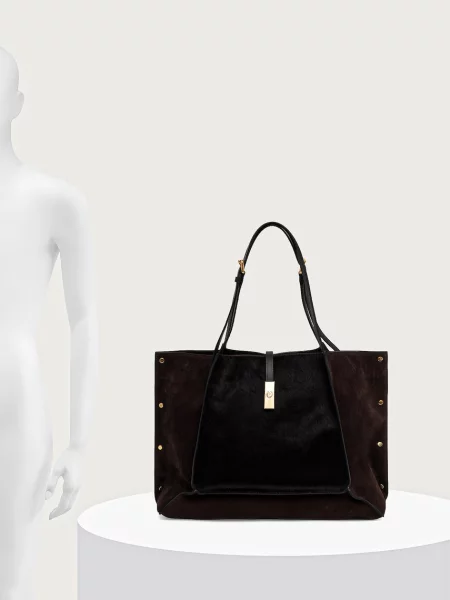 Кожаная сумка шоппер Pollini