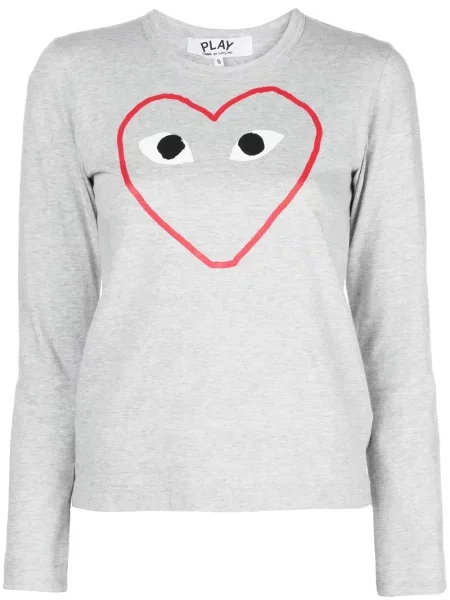 Tricou Comme Des Garcons Play cu imagine gri