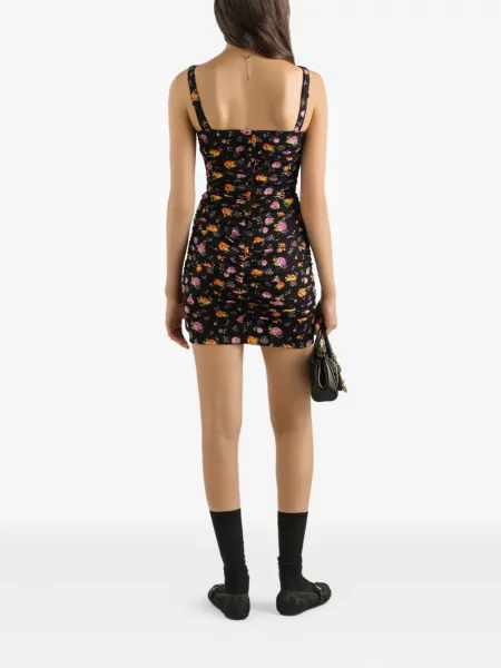 Φλοράλ κοστούμι μίνι φόρεμα Dolce & Gabbana μαύρο