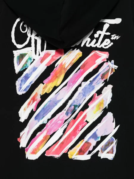 Hanorac cu glugă copii Off-white alb