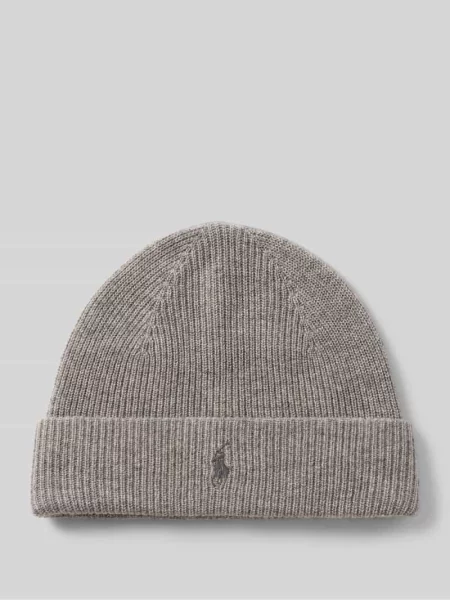 Czapka z kaszmiru z szerokim rondem Polo Ralph Lauren szara