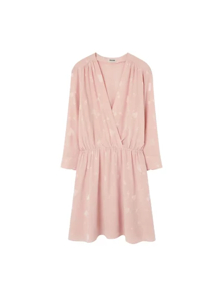 ZADIG&VOLTAIRE sukienka jedwabna pomarańczowy mini rozkloszowana różowa