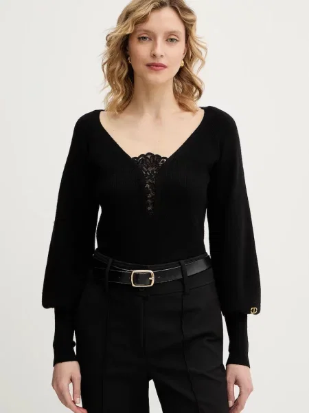 Twinset pulover din amestec de lână negru