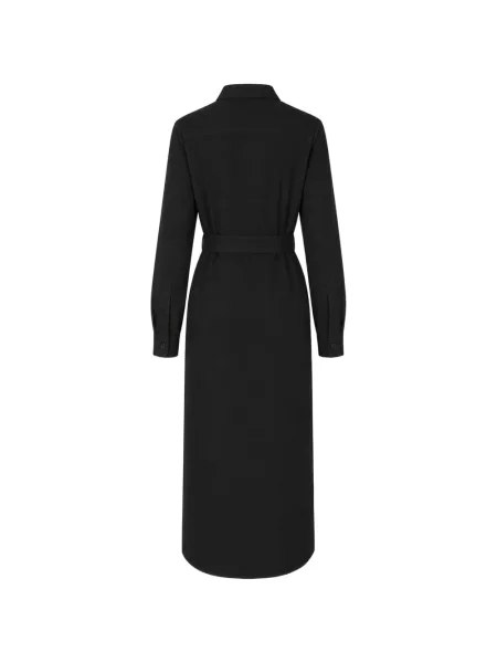 Cu centură lung rochie tip cămașă La Rose negru