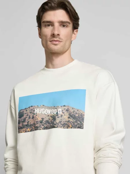 Bluza z nadrukiem z motywem model ‘Dartok’ Hugo biała