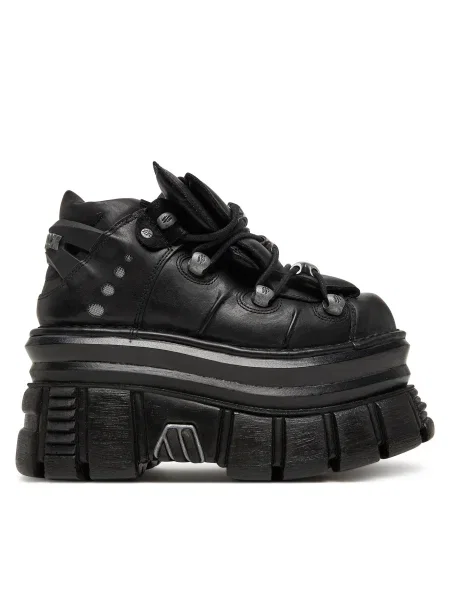 New Rock sneakers din piele negru