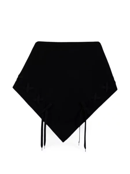 Fular Simone Rocha cu șireturi de lână negru