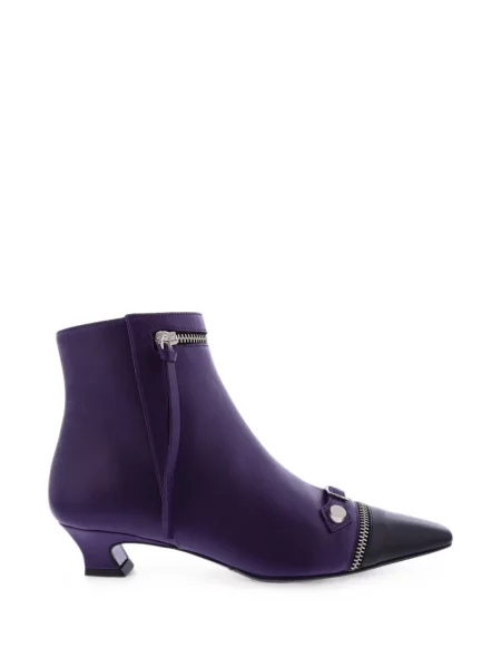 Cizme scurte Paris Punk din piele violet