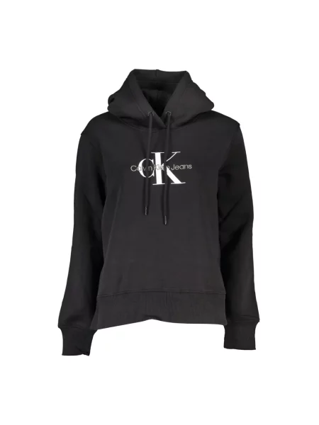 Haftowana bluza z kapturem Calvin Klein czarna