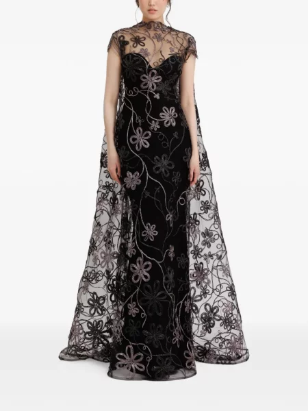 Rochie Gemy Maalouf cu model floral negru