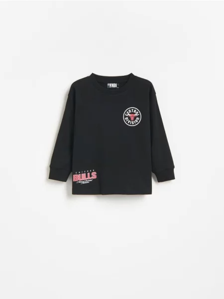 Reserved Tričko s dlhým rukávom Chicago Bulls NBA čierna