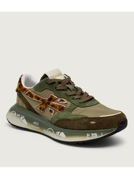 Premiata Sneakers LAURYN | piele întoarsă verde