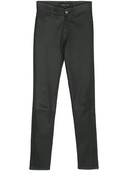 Pantaloni Federica Tosi din piele verde