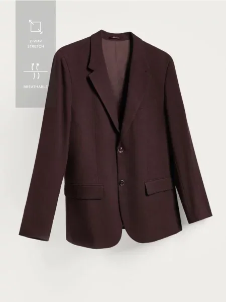 Reserved Blejzer slim fit mahagónová
