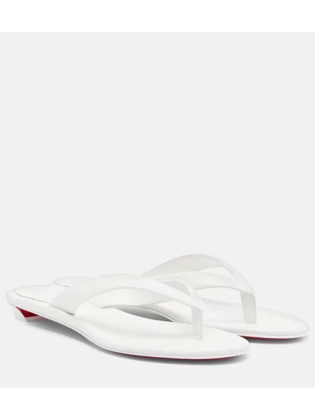 Chiloți tanga Christian Louboutin din piele alb