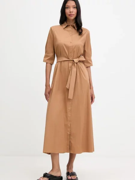 Max Mara Beachwear plážové šaty dámske COGNAC hnedá
