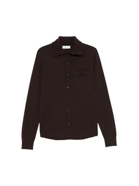 Koszula Dries Van Noten z kaszmiru brązowa