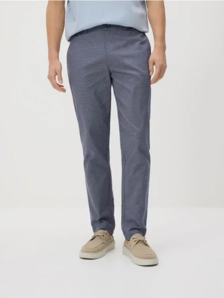 Reserved Spodnie chino carrot granatowy