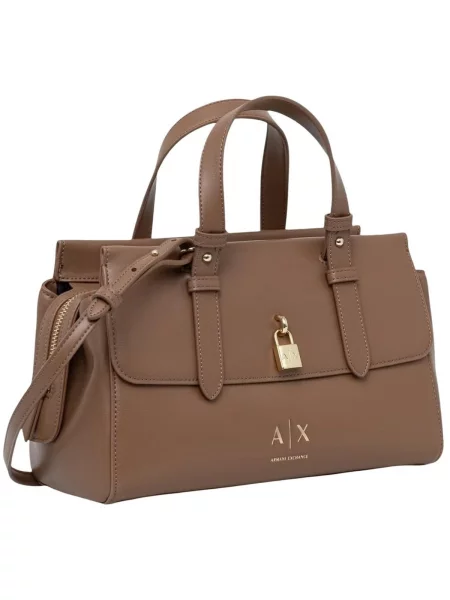 Crossbody kabelka Armani Exchange z ekologickej kože béžová