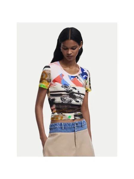 Desigual T-Shirt Collage Έγχρωμο Regular Fit