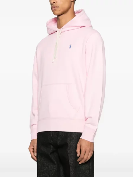 Siuvinėtas džemperis su gobtuvu Polo Ralph Lauren rožinė