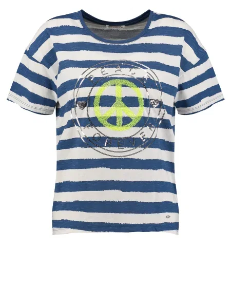 Key Largo Tricou SYMBOL bleumarin / verde iarbă / negru / lână alb